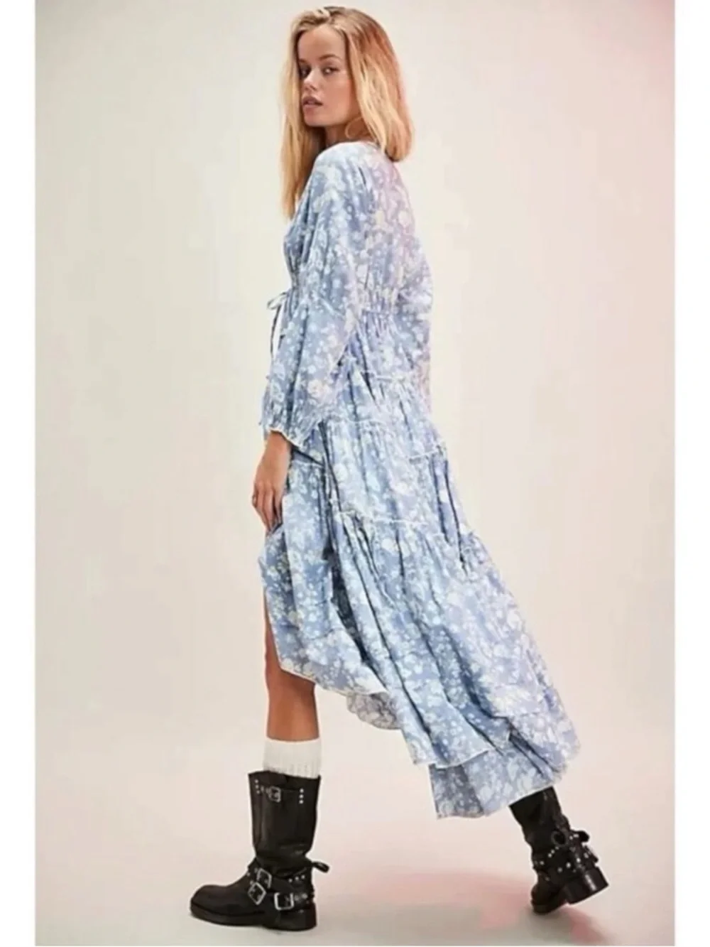 Free People Ethereal Dainty Cottage Pappiet Midi Dress Bluebell Maxi Top Large